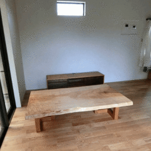 福山市M様邸宅（無垢一枚板ダイニングテーブル、チェア、ローテーブル、TVボード）
