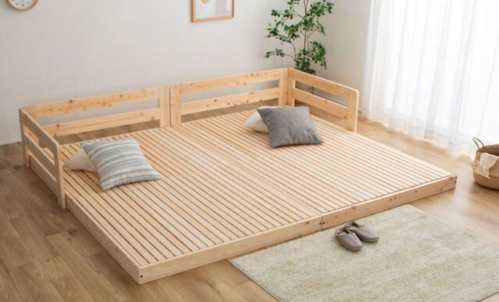 国産ひのき川の字すのこベッド【シングル】(bed174) – 府中家具の館