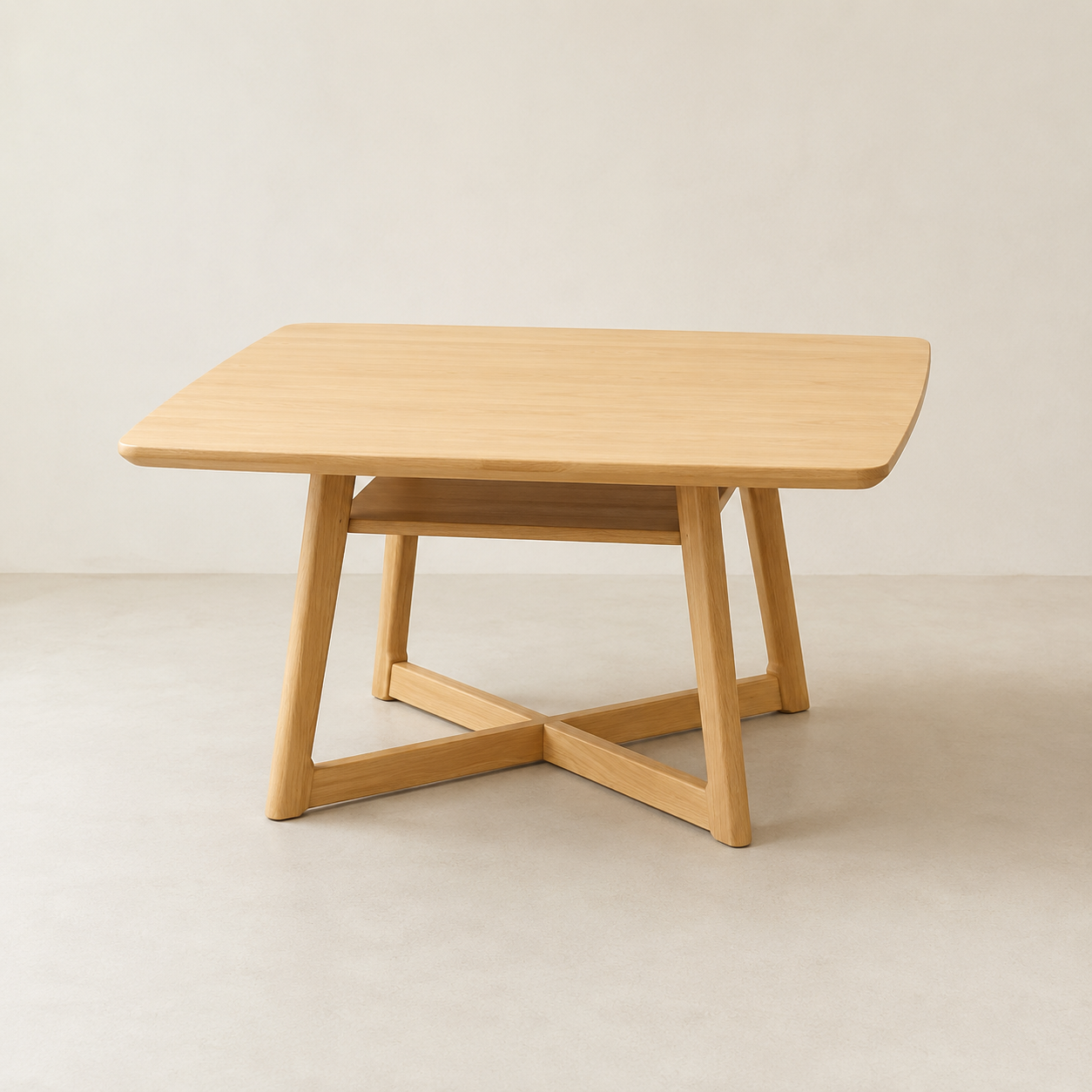 ゆったり囲める正方形のナチュラルLDテーブル〔DT0106〕