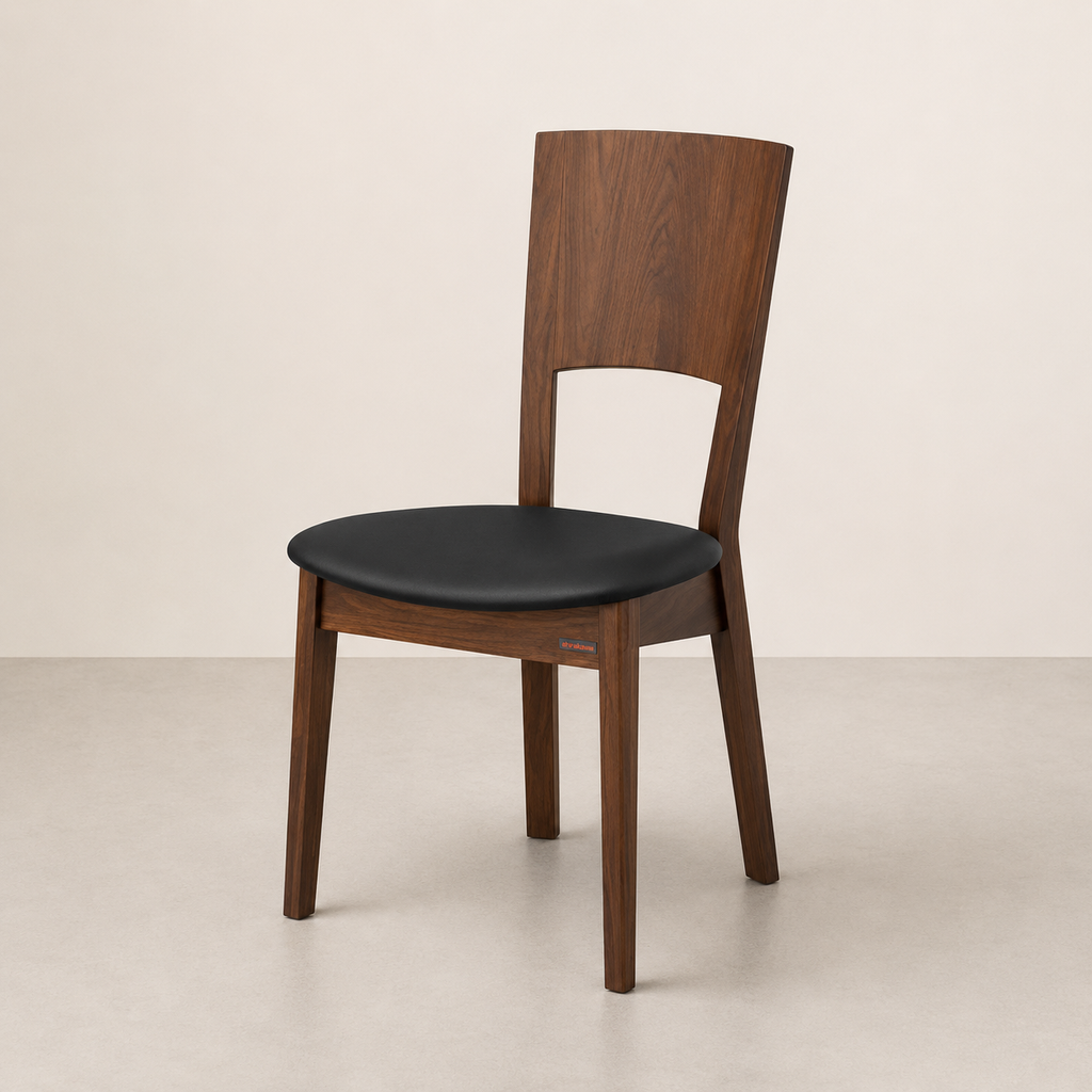 背中を支えるハイバックのウォールナットチェア<br>〔DC143〕