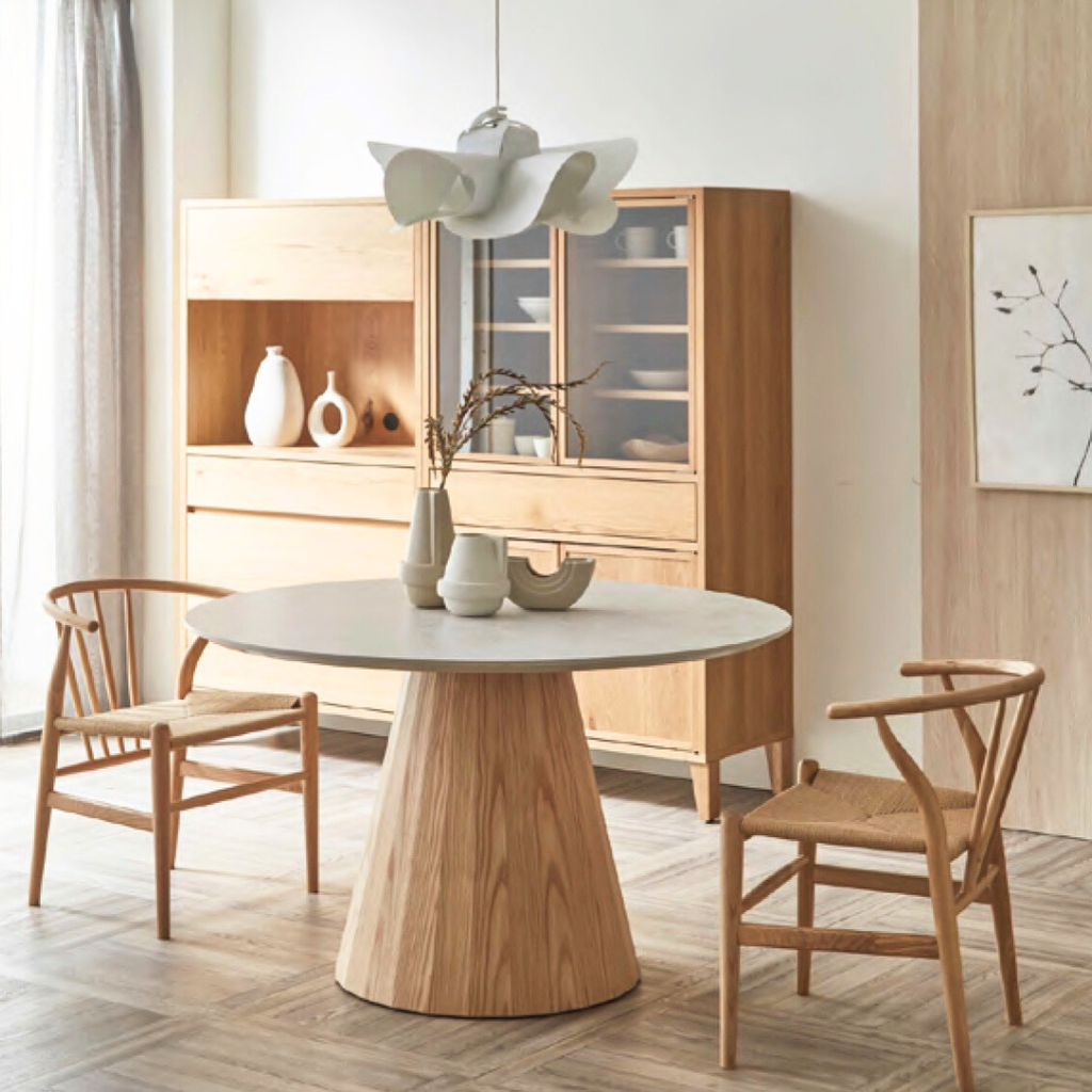 円脚で円形メラミン天板のテーブル<br>〔tb087〕