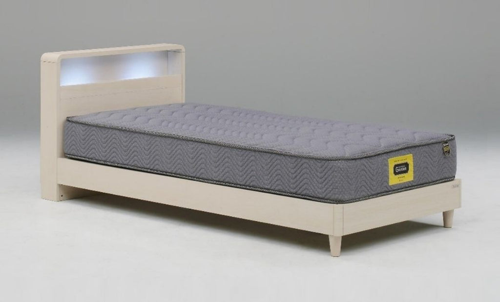 二段棚の<br>シンプルデザインベッド<br>【シングル】<br>〔bed186〕