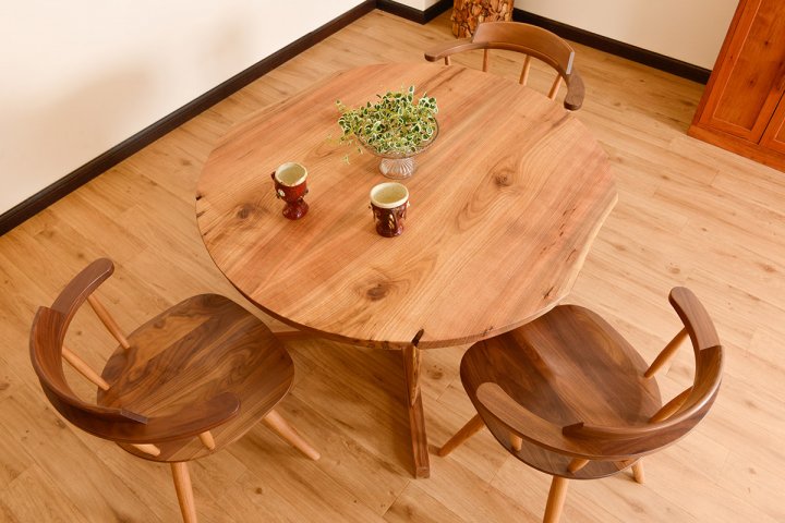 モダン 直径60cm 赤いクルミの北欧風丸テーブル 高さ72cm Amazon｜AKOZLIN ダイニングテーブル 直径60cm カフェテーブル