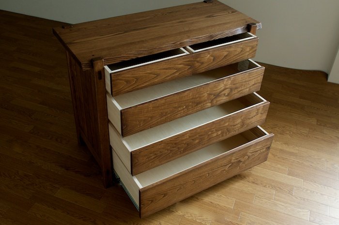 栗の木の引き出し式トレイ 栗の木の引き出し式トレイ 栗の木の引き出し式トレイ