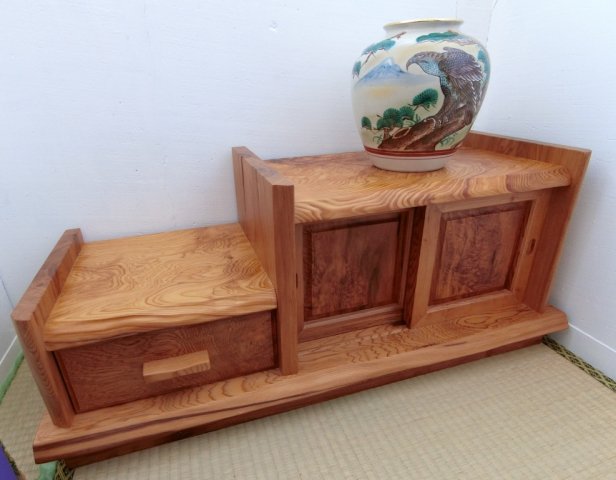 美品☆ 天然木屋久杉材☆置床 置き床 床の間 ☆たのメル便 美品☆ 天然木屋久杉材☆置床 置き床 床の間 ☆たの