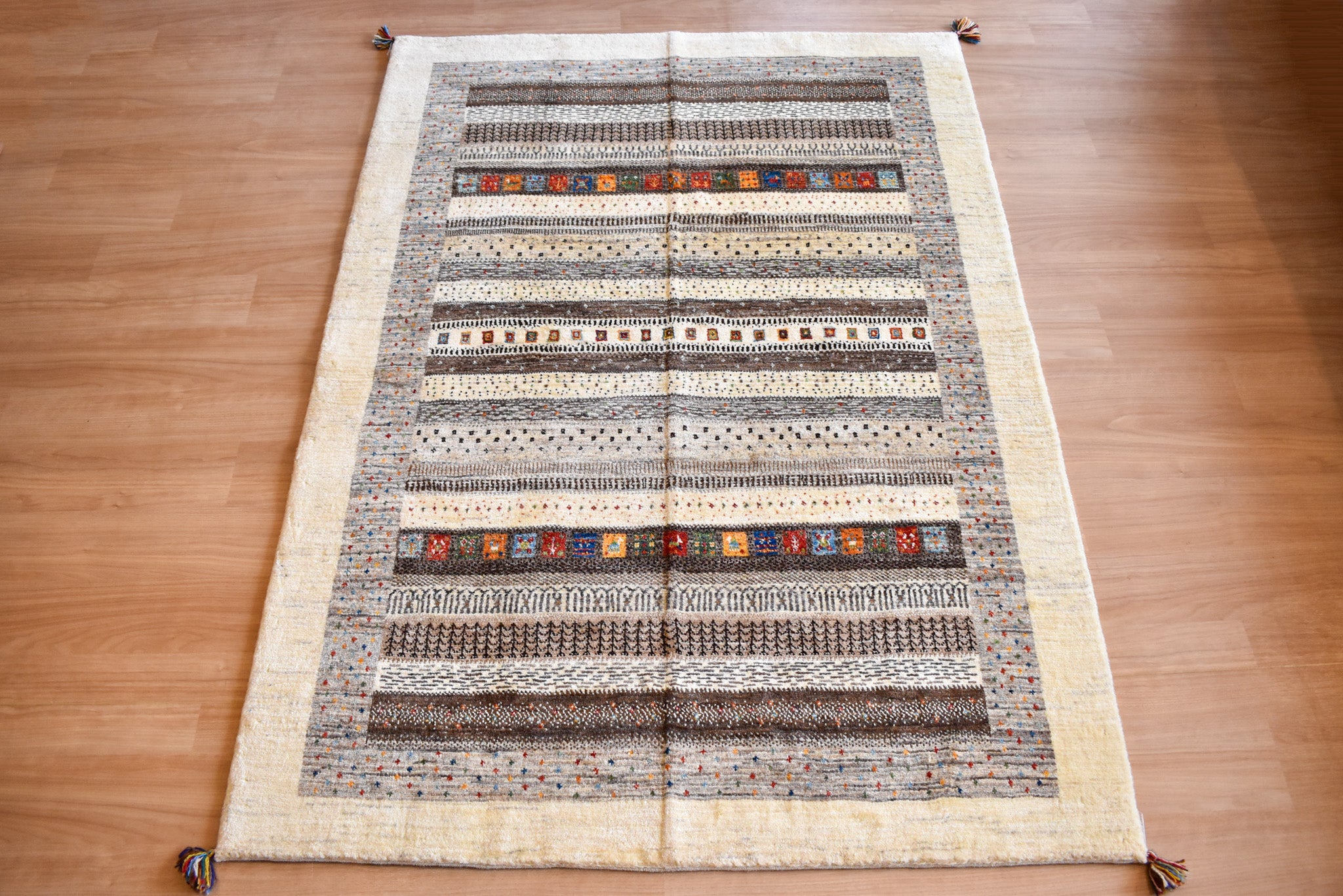 【M】ギャッベ2枚セット ペルシャ手織りギャッベ 約40×40cm 2枚セット – Persiadirect